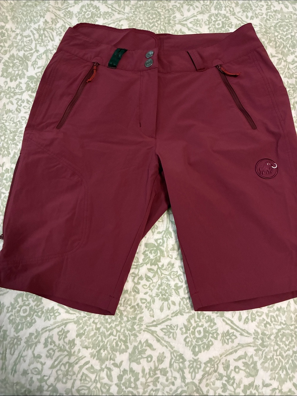 Mammut Women's Maroon Outdoor Shorts with Zip Pockets